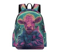 TPISLI Boys Cattle Illustration Backpack Children's School Bookbag Travel Bag Bull Animal Rucksack Large Capacity Travel Rucksack Student School Bookbag for Kids Boys Girls