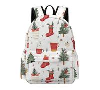 TPISLI Boys Christmas Tree Daypack Girls Christmas Theme Daypack Secondary School Years 7-10 16.5 Inch Backpack, Lightweight Stylish for Daily Travel Back to School Gift