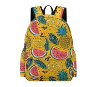 TPISLI Boys Colourful Fruits Motif Rucksack Girls Fruit Pattern School Bag Primary Secondary School Years 5-9 Lightweight Durable for Weekend Trips Birthday Gift, 14 Inch Laptop Backpack