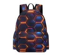 TPISLI Boys Cool Honeycomb Back pack Girls Geometric Hexagons Backpack 7-12 Years 15.6 Inch Laptop Backpack, Large Capacity for Classroom Travel Birthday Gift Classroom Books