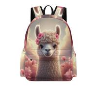 TPISLI Boys Cute Alpaca Pattern School Backpack Girls Rucksack Animal Llama 7-12 Years Old Book Bag for Junior School, Trendy 14 Inch Laptop Bag for Outdoor Trips and Classes