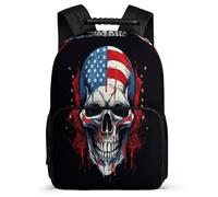 TPISLI Boys Cute Durable Back Pack American Flag Skeleton Rucksack for Girls Student Backpack with Skull Bag Lightweight Bookbag For Kids Casual Travel Bags