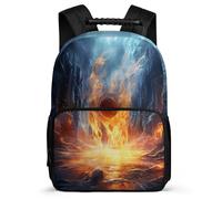 TPISLI Boys Cute Durable Back Pack Flame Basketball Rucksack for Girls Student Backpack with Basketball Bag Lightweight Bookbag For Kids Casual Travel Bags