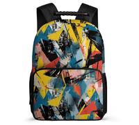 TPISLI Boys Cute Durable Back Pack Graffiti Rucksack for Girls Student Backpack with Memphis Style Bag Lightweight Bookbag For Kids Casual Travel Bags