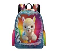 TPISLI Boys Cute Llama Bag for Boys Girls 8-12 Middle Animal Alpaca School Backpack With Side Pocket for Teenage Primary School