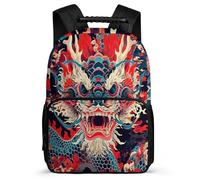 TPISLI Boys Dragon School Backpack Primary Age 6-11 Dragon Chinese Style Rucksack for Girls Boys Junior School, Adjustable Straps Padded Back Outdoor Day Trips