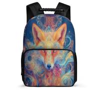 TPISLI Boys Fox Printed School Bag Primary Age 6-11 Animal Rucksack for Boys Girls Primary Classes, Soft Felt Details Lightweight Back to School Gift