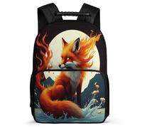 TPISLI Boys Fox School Backpack Primary Age 6-11 Animal Fox Rucksack for Girls Boys Junior School, Adjustable Straps Padded Back Outdoor Day Trips