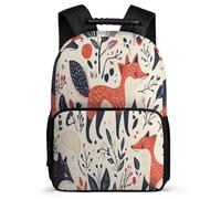 TPISLI Boys Foxs Motif Backpack for School, Animal Fox Rucksack Primary Age 6-11, Sturdy Book Bag, Soft Felt Details, Short Trips, Everyday Use