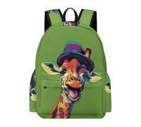 TPISLI Boys Funny Giraffe Back pack Girls Animal Giraffe Back pack Primary School Years 3-6 16.5 Inch School Bag, Lightweight Durable for Outdoor Travel Holiday Gift