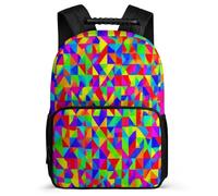 TPISLI Boys Geometric Shapes Backpack 7-11 Year Olds 3D Colourful Rucksack for Kids and Teens Primary Classes, Soft Felt Details Sturdy Handle Daily Essentials
