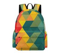 TPISLI Boys Geometric Shapes School Backpack Girls Rucksack 3D Motif Ages 7-11 Book Bag for Junior School, Durable 15.6 Inch Laptop Backpack for Study Days and Travel