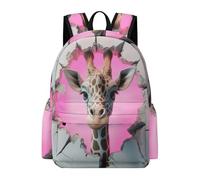 TPISLI Boys Giraffe 3D Print Daypack Girls Animal Design Bookbag Year 7-10 Modern Durable for Autumn Trip Travel Birthday Gift, 11.6 Inch Laptop Backpack Outdoor Activity