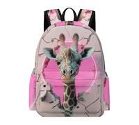 TPISLI Boys Giraffe 3D Print Daypack Girls Animal Design Daypack Secondary School Years 7-10 16.5 Inch Backpack, Lightweight Stylish for Daily Travel Back to School Gift