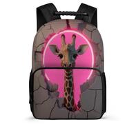 TPISLI Boys Giraffe Design School Bag Primary Age 6-11, Animal Pattern Backpack for Girls Boys, Durable Rucksack, Sturdy Handle, Outdoor Travel, Day Trips