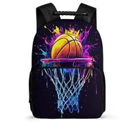 TPISLI Boys Girls Basket-Ball Motif School Backpack 7-11 Year Olds Basketball Design Backpack for Girls Boys Primary School, Durable Soft Felt Details Daily Essentials