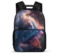 TPISLI Boys Girls Cat Design Backpack for School, Animal Kitten Print Rucksack 7-11 Year Olds, Sturdy Book Bag, Soft Felt Details, Short Trips, Everyday Use