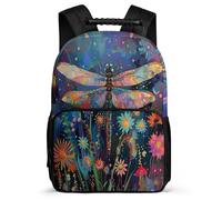 TPISLI Boys Girls Dragonfly Flowers School Backpack School Years 2-5 Insect Theme Backpack for Children Primary Classes, Lightweight Padded Back Travel Daily Use