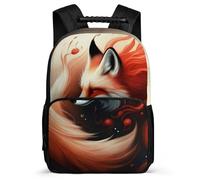 TPISLI Boys Girls Fox Design Backpack Ages 6-10 Animal Motif Bookbag for Kids and Teens School Years 1-4, Adjustable Straps Sturdy Handle Travel Daily Use