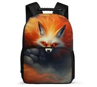 TPISLI Boys Girls Fox Design Backpack School Years 2-5 Fox Motif Rucksack for Boys Girls Primary Classes, Adjustable Straps Sturdy Handle Travel Daily Use