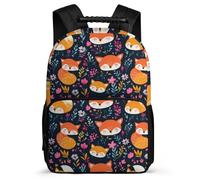 TPISLI Boys Girls Fox Pattern School Bag 8-12 Years, Animal Motif Backpack for Students, Durable Rucksack, Sturdy Handle, Outdoor Travel, Day Trips