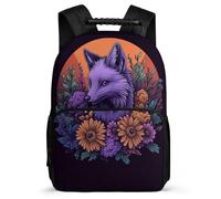 TPISLI Boys Girls Fox Pattern School Bag 8-12 Years, Animal Motif Backpack for Students, Durable Rucksack, Sturdy Handle, Outdoor Travel, Day Trips