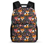 TPISLI Boys Girls Fox Print Bookbag, Animal Design School Bag for Children 7-11 Year Olds, Durable Backpack, Sturdy Handle, Outdoor Travel, Day Trips