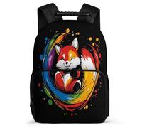 TPISLI Boys Girls Fox Print Bookbag, Animal Design School Bag for Children 7-11 Year Olds, Durable Backpack, Sturdy Handle, Outdoor Travel, Day Trips