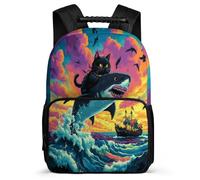 TPISLI Boys Girls Funny Kitten Print School Backpack School Years 2-5 Animal Cat Motif Backpack for Children Primary Classes, Lightweight Padded Back Travel Daily Use