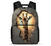 TPISLI Boys Girls Giraffe 3D Print School Backpack 7-11 Year Olds Funny Animal Backpack for Girls Boys Primary School, Durable Soft Felt Details Daily Essentials