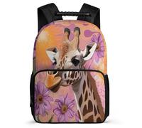 TPISLI Boys Girls Giraffe Illustration Backpack for School Animal Theme Backpack Primary Age 6-11 Primary Classes, Sturdy Handle 1680D Fabric Back to School Gift