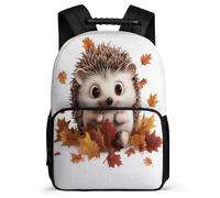 TPISLI Boys Girls Hedgehog Daypack Primary Age 6-11 Autumn Theme School Bag for Girls School Years 1-4, Soft Felt Details Lightweight Travel Daily Use