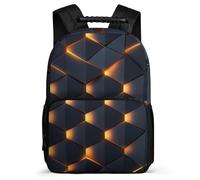 TPISLI Boys Girls Honeycomb Pattern School Bag Primary Age 6-11, Geometric Hexagons Backpack for Kids, Durable Rucksack, Sturdy Handle, Outdoor Travel, Day Trips