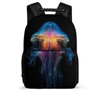 TPISLI Boys Girls Jellyfish School Backpack Age 7-12 Ocean Creatures Pattern Rucksack for Kids and Teens Primary Classes, Lightweight Soft Felt Details School Travel