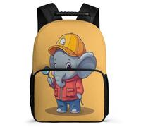 TPISLI Boys Girls Kawaii Elephant Print Bookbag, Animal School Bag for Children 7-11 Year Olds, Durable Backpack, Sturdy Handle, Outdoor Travel, Day Trips