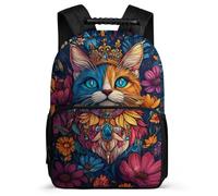 TPISLI Boys Girls Kitten Design School Bag Primary Age 6-11, Animal Cat Print Backpack for Kids, Durable Rucksack, Sturdy Handle, Outdoor Travel, Day Trips