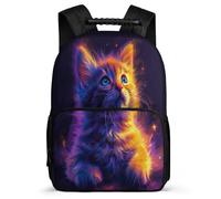 TPISLI Boys Girls Kitten Print Backpack for School, Animal Cat Motif Rucksack 7-11 Year Olds, Sturdy Book Bag, Soft Felt Details, Short Trips, Everyday Use