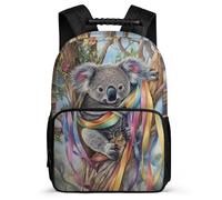 TPISLI Boys Girls Koala Motif School Bag 8-12 Years, Animal Pattern Backpack for Students, Durable Rucksack, Sturdy Handle, Outdoor Travel, Day Trips