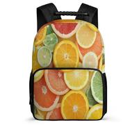 TPISLI Boys Girls Lemon Colourful School Bag 8-12 Years, Fruit Motif Backpack for Students, Durable Rucksack, Sturdy Handle, Outdoor Travel, Day Trips