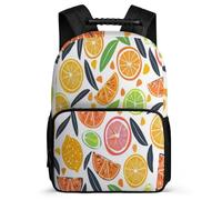 TPISLI Boys Girls Lemon Illustration School Backpack 8-12 Years Fruit Design Backpack for Boys Girls School Years 1-4, Lightweight Soft Felt Details Birthday Gift