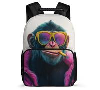 TPISLI Boys Girls Orangutan Pattern School Backpack Primary Age 6-11 Funny Animal Bookbag for Children Year 3-6, 1680D Fabric Soft Felt Details Daily Essentials