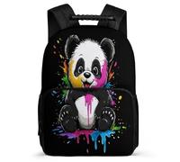 TPISLI Boys Girls Panda Illustration School Backpack School Years 2-5 Animal Design Backpack for Children Primary Classes, Lightweight Padded Back Travel Daily Use