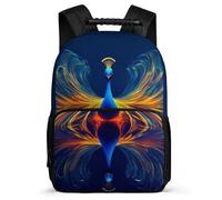 TPISLI Boys Girls Peacock Design School Bag Primary Age 6-11, Animal Illustration Backpack for Kids, Durable Rucksack, Sturdy Handle, Outdoor Travel, Day Trips