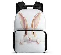 TPISLI Boys Girls Rabbit Motif Backpack for School, Animal Bunny Rucksack 8-12 Years, Sturdy Book Bag, Soft Felt Details, Short Trips, Everyday Use