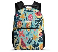 TPISLI Boys Girls Summer Tropical Theme Backpack Age 7-12 Fruits Daypack for Kids and Teens Primary Classes, Padded Back Adjustable Straps Travel Daily Use