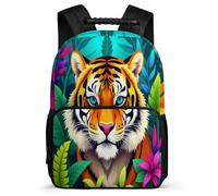 TPISLI Boys Girls Tiger Design Bookbag School Years 2-5 Animal Backpack for Girls Boys Junior School, Soft Felt Details Sturdy Handle Daily Essentials
