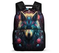 TPISLI Boys Girls Wolf 3D Printed School Backpack for School Animal Wolves Rucksack 7-11 Year Olds Primary Classes, Adjustable Straps Lightweight Daily Essentials
