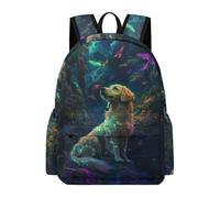 TPISLI Boys Golden Retriever Dog School Backpack Girls Rucksack Puppy Ages 7-11 Book Bag for Junior School, Durable 15.6 Inch Laptop Backpack for Study Days and Travel