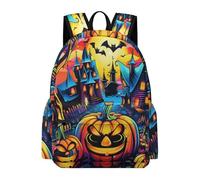 TPISLI Boys Halloween Theme School Backpack Girls Rucksack Halloween Theme Ages 7-11 Book Bag for Junior School, Durable 15.6 Inch Laptop Backpack for Study Days and Travel
