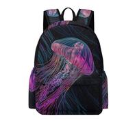 TPISLI Boys Jellyfish Motif Back pack Girls Marine Life Print Backpack 7-12 Years 15.6 Inch Laptop Backpack, Large Capacity for Classroom Travel Birthday Gift Classroom Books
